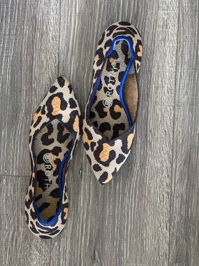Rothy's Leopard Print Pointed-Toe Flats in Brown and Black